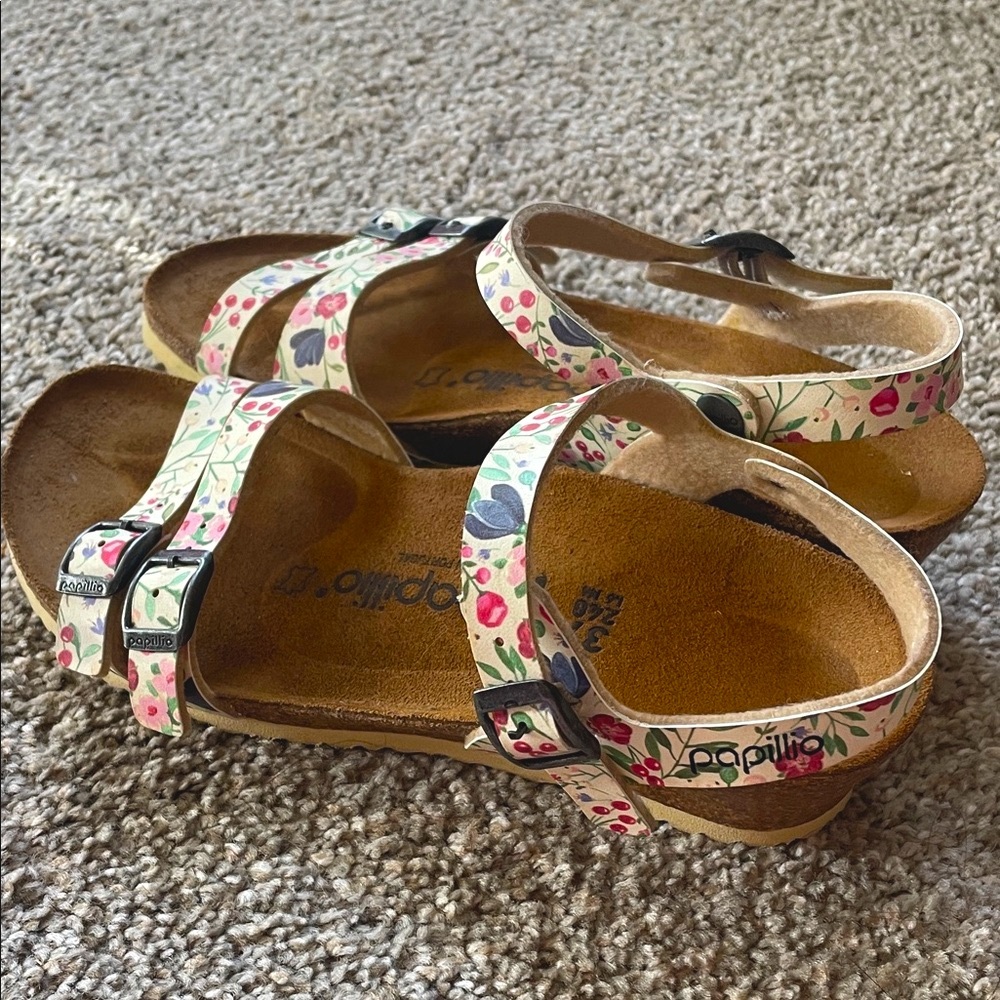 Papillio by Birkenstock Floral Sandals - Cream and Pink